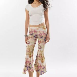 Silence + Noise Urban Outfitters "Tina" Flare Pants - Floral Snake Print